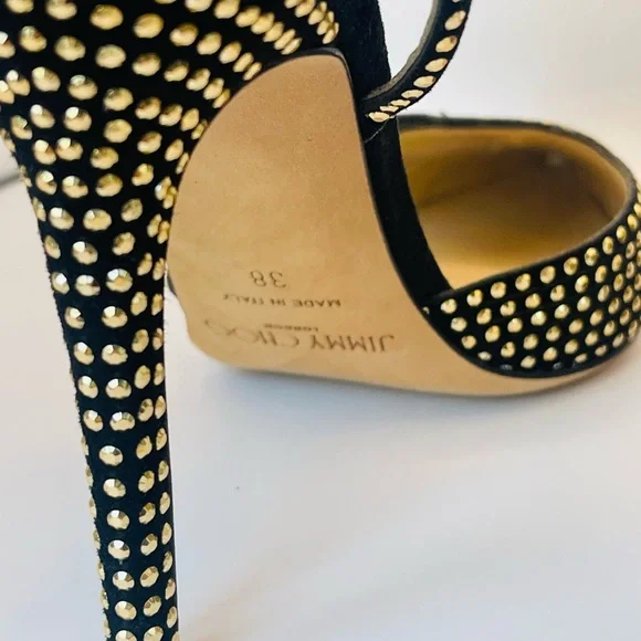 Jimmy Choo Size 8 Black & Gold heels - Picture 7 of 16